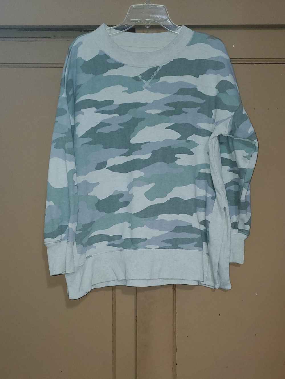 aerie Sage Green Ribbed Crewneck Pullover